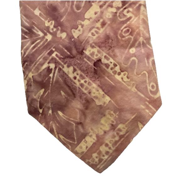 VTG Brite Ties Silk Screen Autumnal Faded Rust Cotton Tie Boho Artsy Hippie - Picture 12 of 12